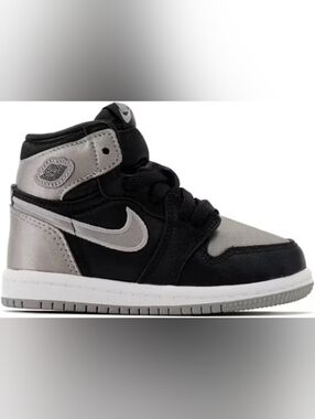 Air Jordan 1 Retro High OG TD 5C Satin Black/Grey FD5305-010 Kids Size 7c NIB